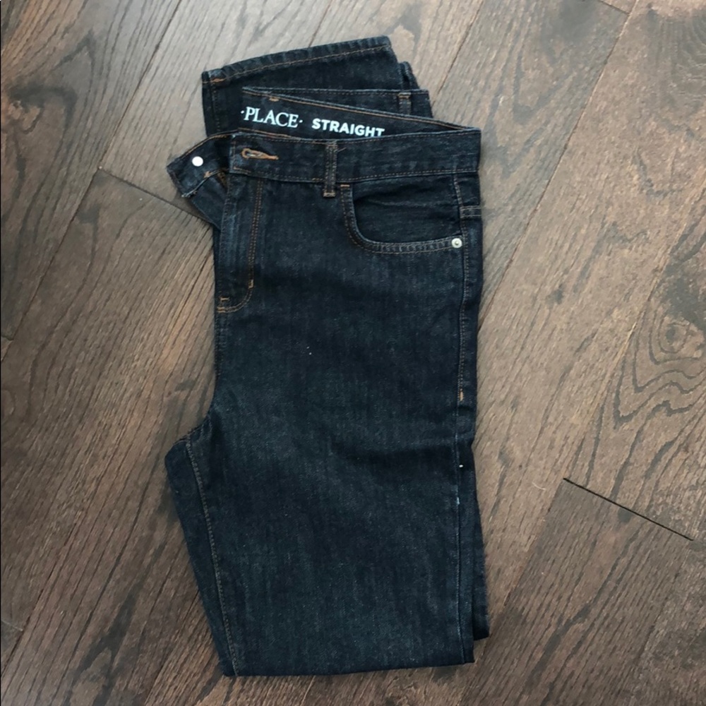 Boy size 18 straight leg dark blue jean